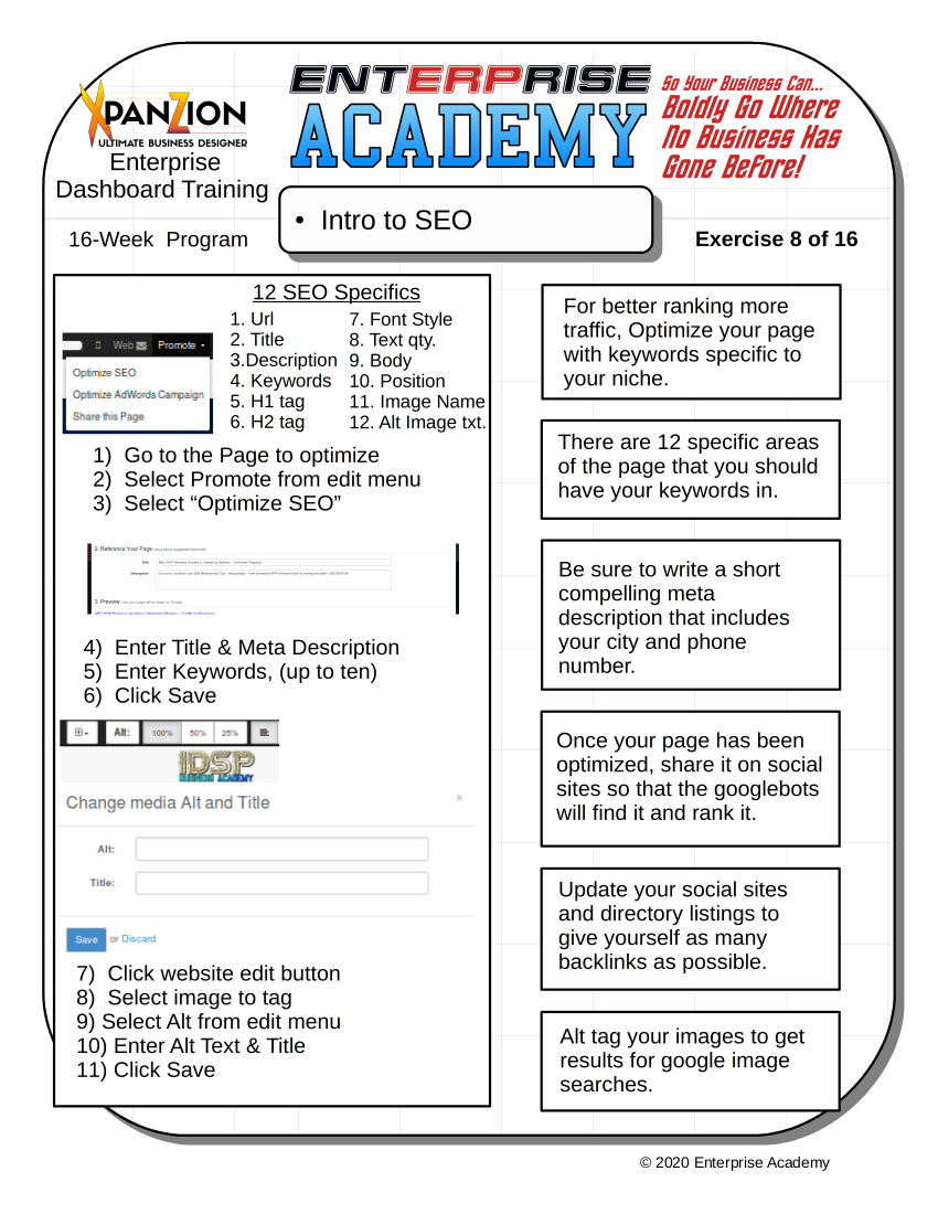 SEO Search Engine Optimization Traffic Building Worksheet